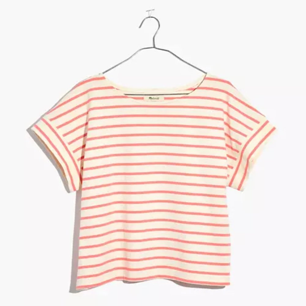 Madewell Boxy Crop Tee in Tacoma Stripe